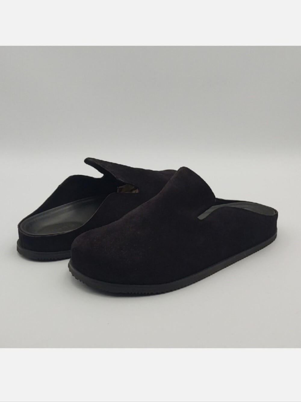 Vince Decker Clog Suede Leather Slip On 12 Minimalist Stealth Wealth Brown